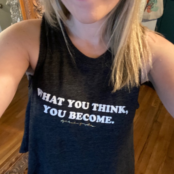 Spiritual Gangster what you think you become cropped graphic print muscle tank S - Picture 4 of 8